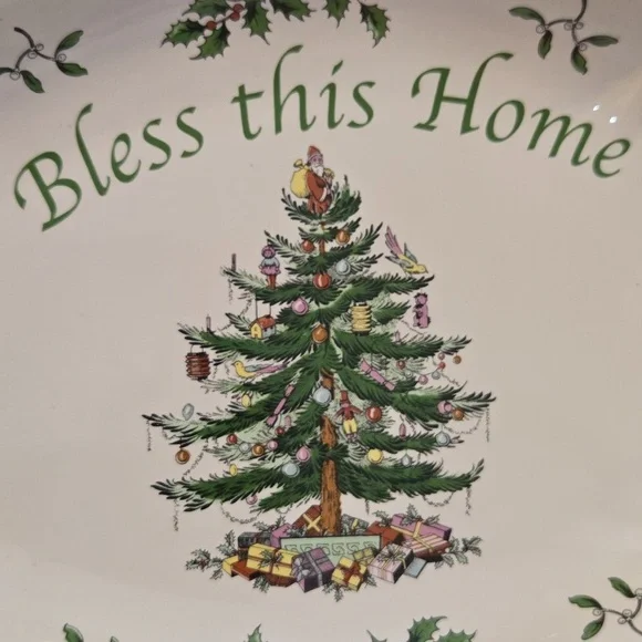 Spode Christmas Tree Bless This Home Tray - NWT - Picture 4 of 13